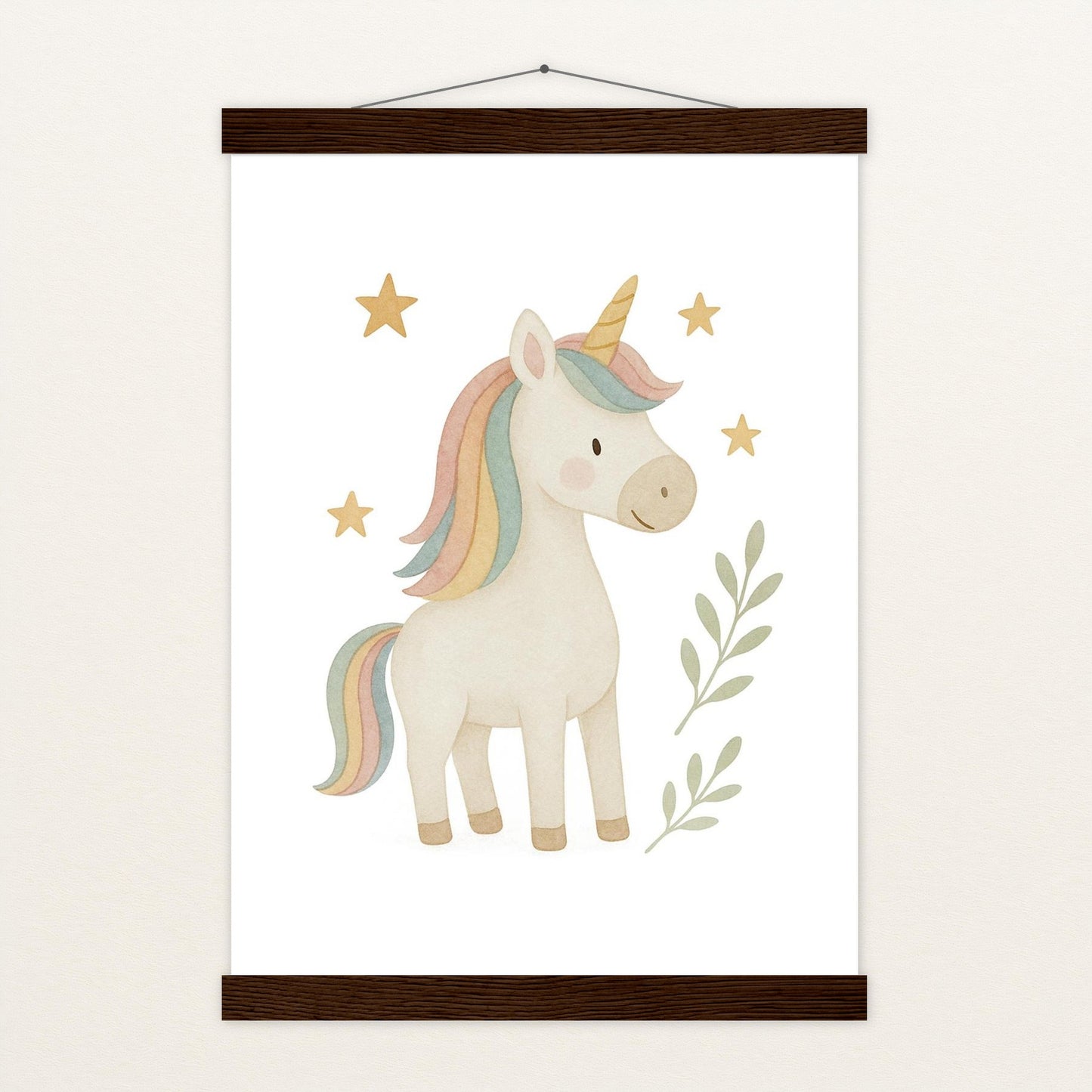 Luni das Einhorn Poster mit Leisten von tinylearner