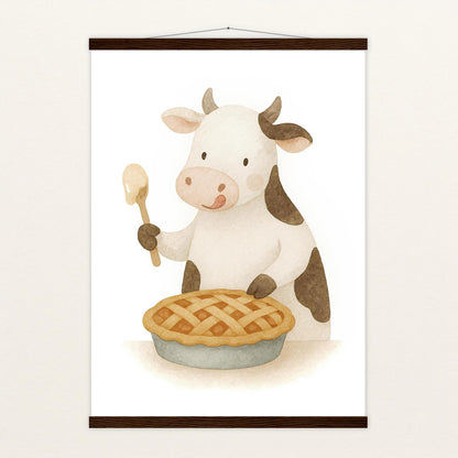 Klara die Kuh - Motiv: "Kuchen" Poster mit Leisten von tinylearner
