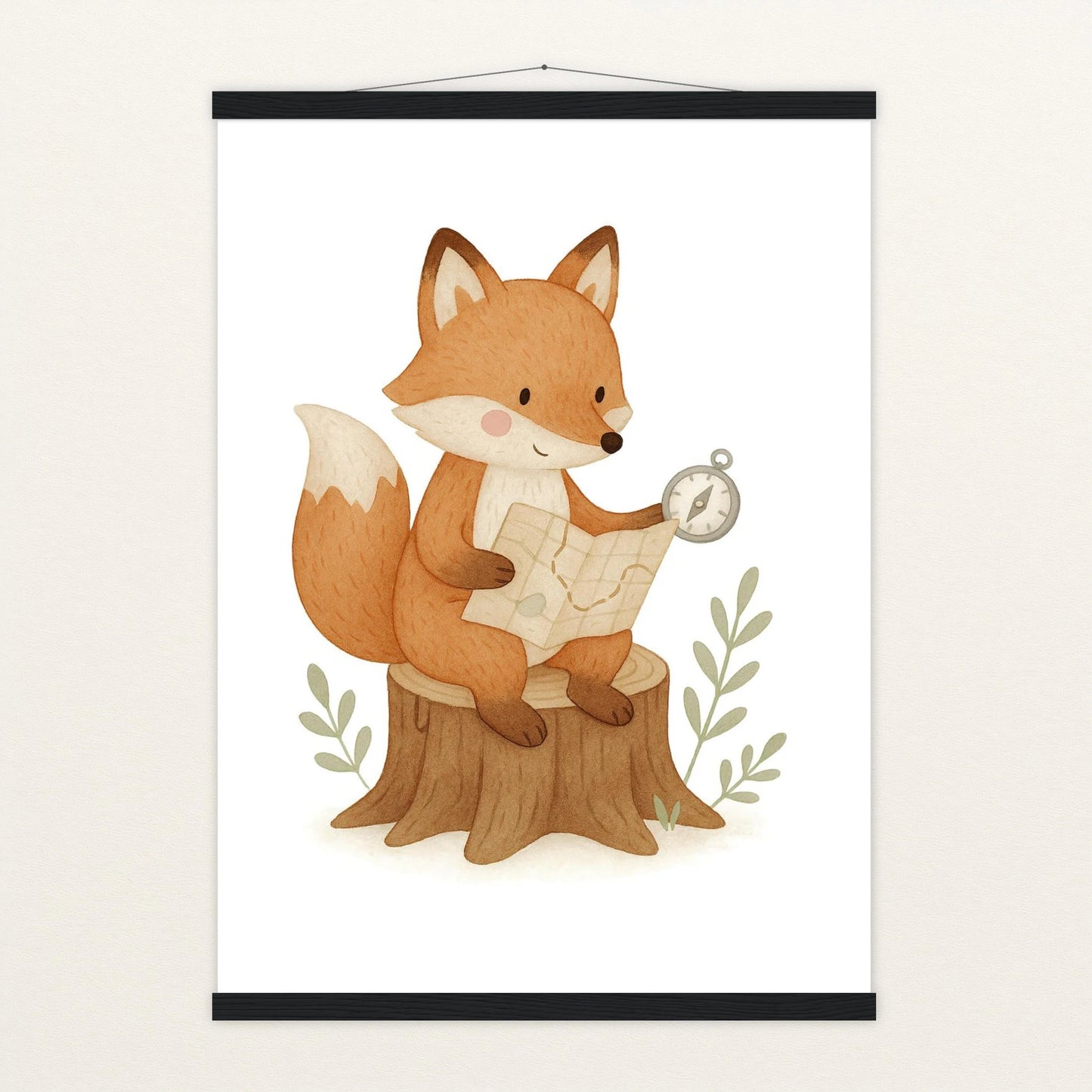 Finnegan der Fuchs - Motiv: "Abenteuerlust" Poster mit Leisten von tinylearner