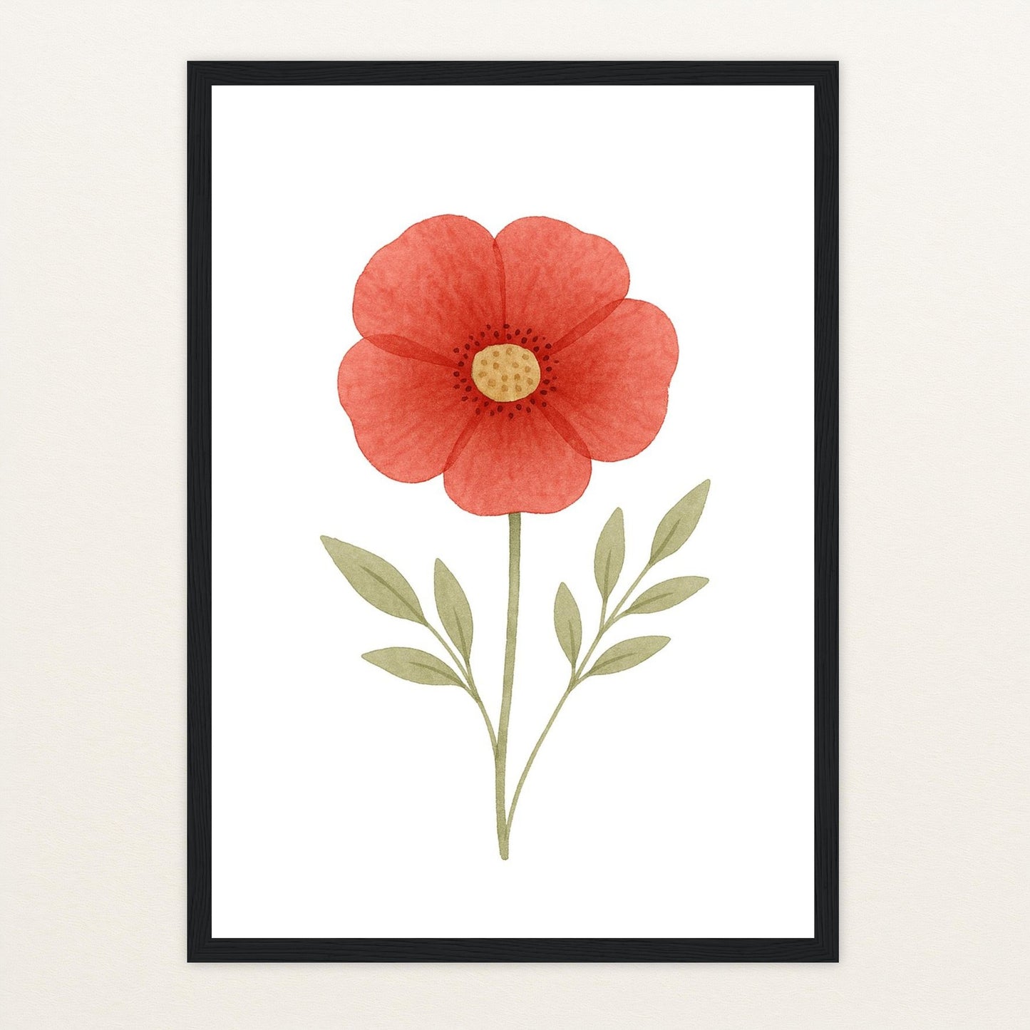 Mohnblume Poster mit Holzrahmen von tinylearner