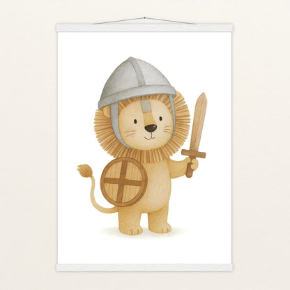 Leo der Löwe - Motiv: "Ritter" Poster mit Leisten von tinylearner