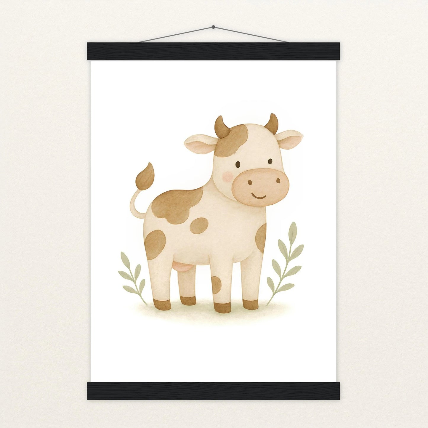 Klara die Kuh Poster mit Leisten von tinylearner