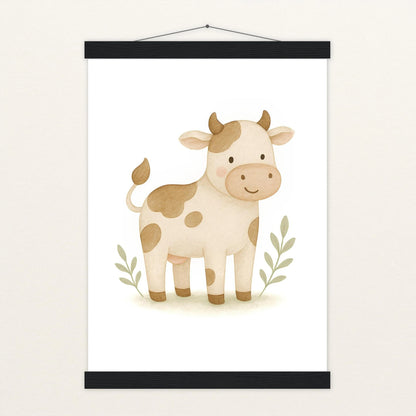 Klara die Kuh Poster mit Leisten von tinylearner