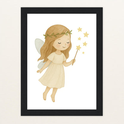 Fina die Fee Poster mit Holzrahmen von tinylearner