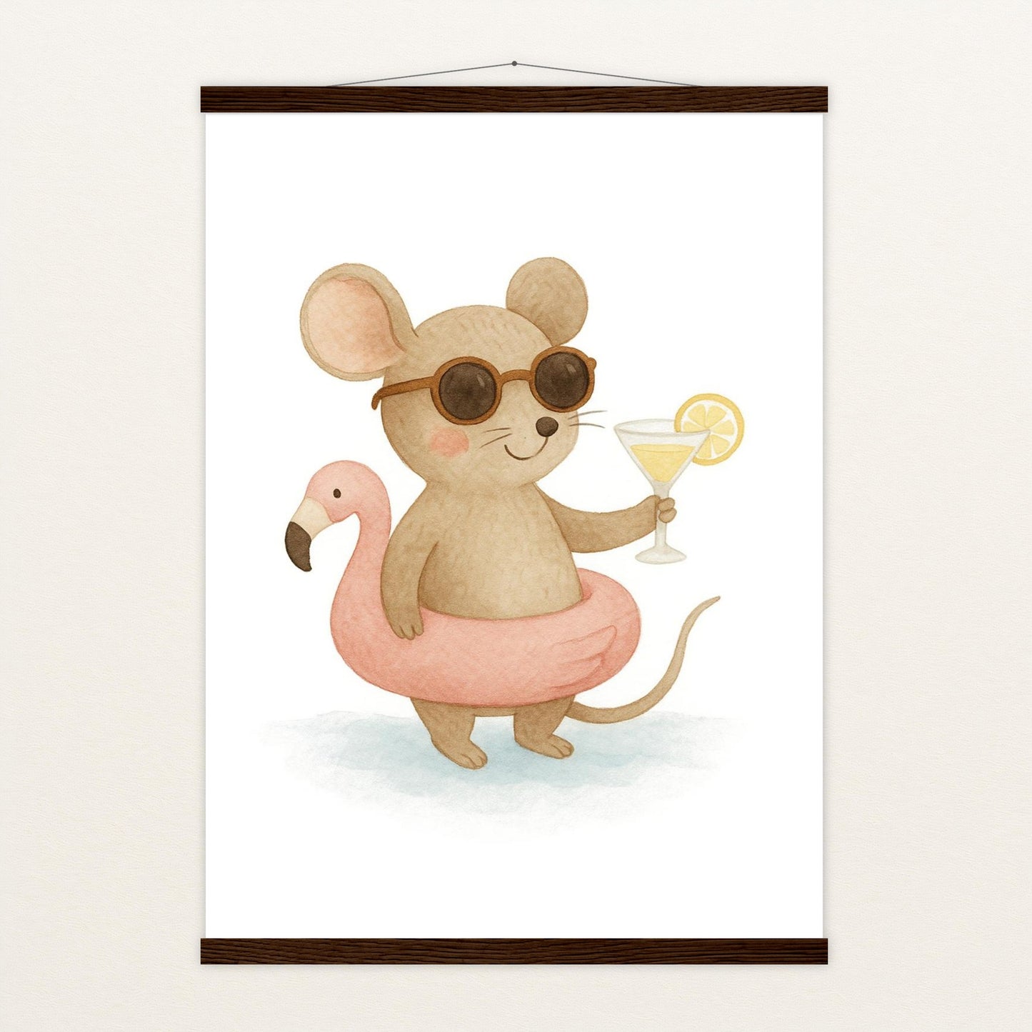 Mimi die Maus - Motiv: "Pooltag" Poster mit Leisten von tinylearner