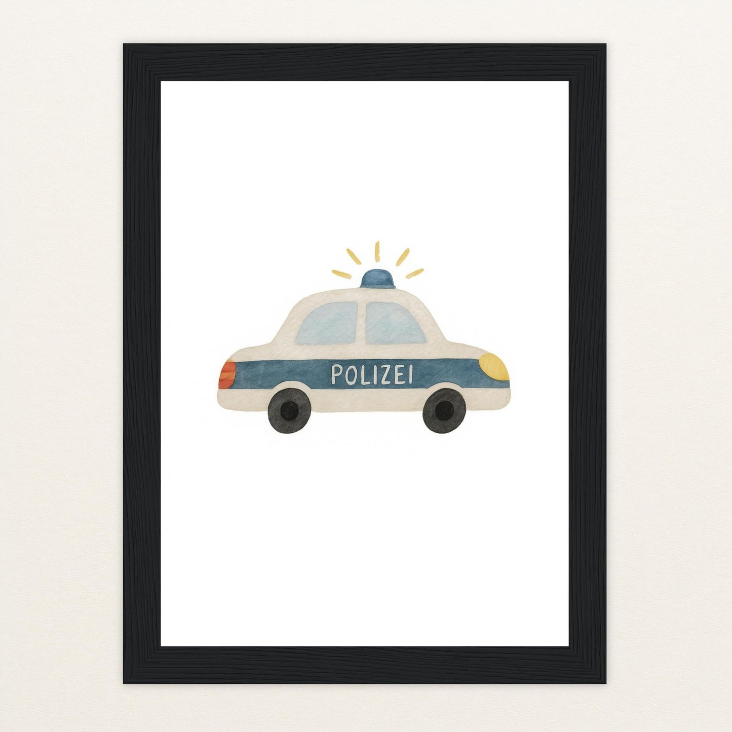 Polizei Poster mit Holzrahmen von tinylearner