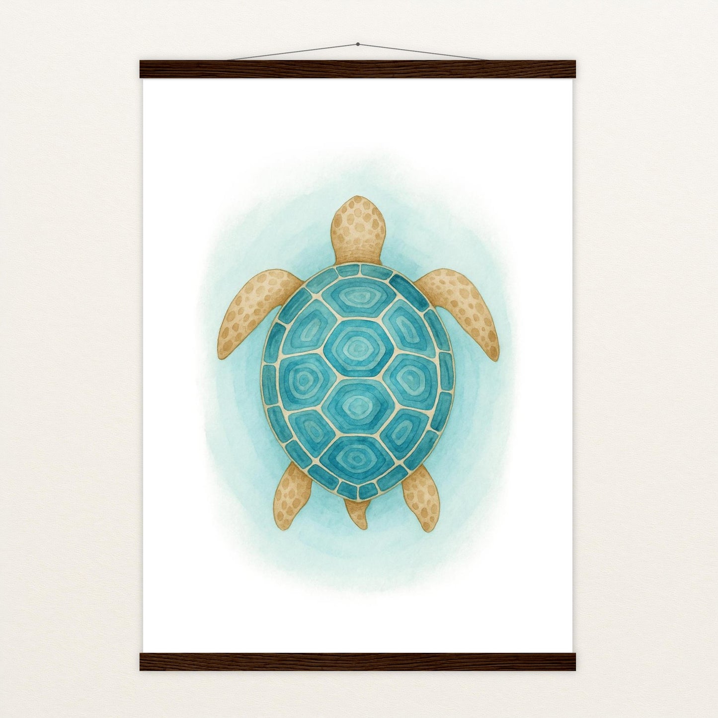 Sora die Schildkröte - Motiv: "Treiben" Poster mit Leisten von tinylearner