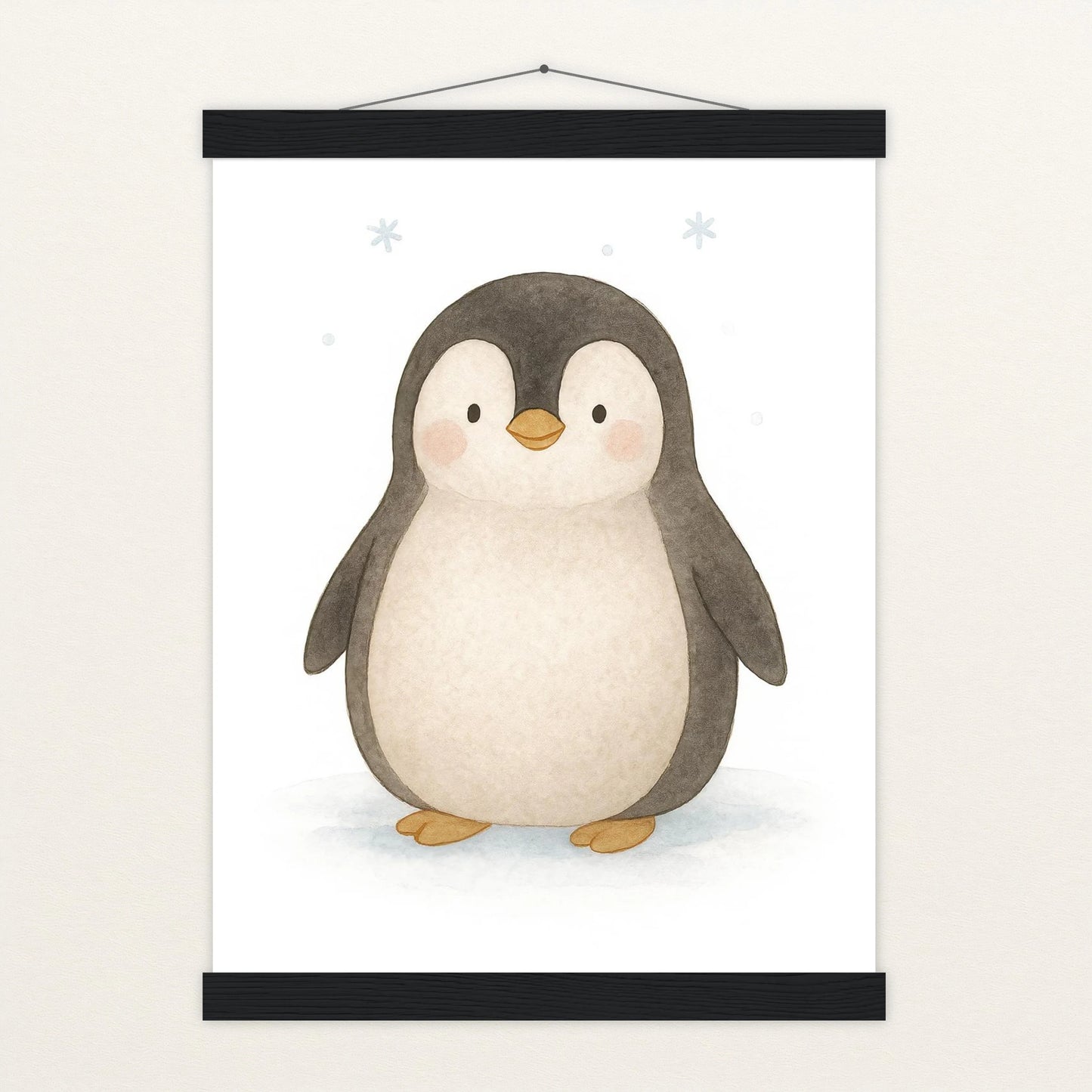 Pia der Pinguin Poster mit Leisten von tinylearner