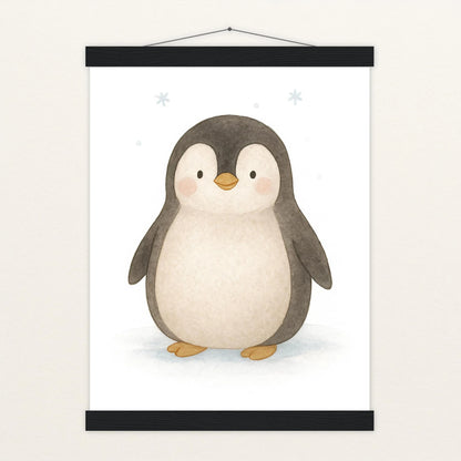 Pia der Pinguin Poster mit Leisten von tinylearner