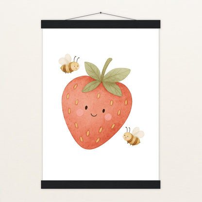 Obst: Erdbeere Poster mit Leisten von tinylearner