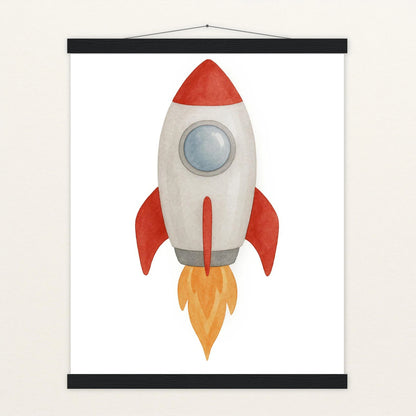 Rakete Poster mit Leisten von tinylearner