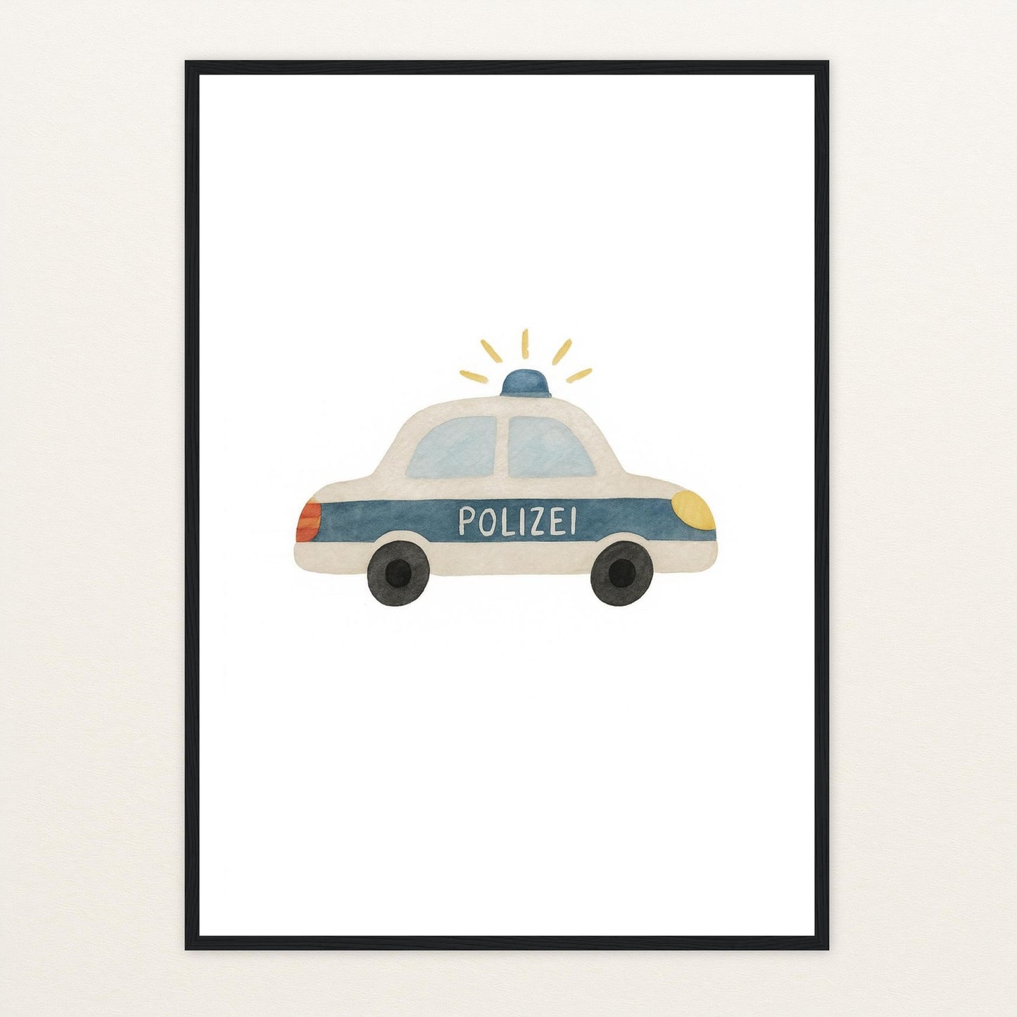 Polizei Poster mit Holzrahmen von tinylearner