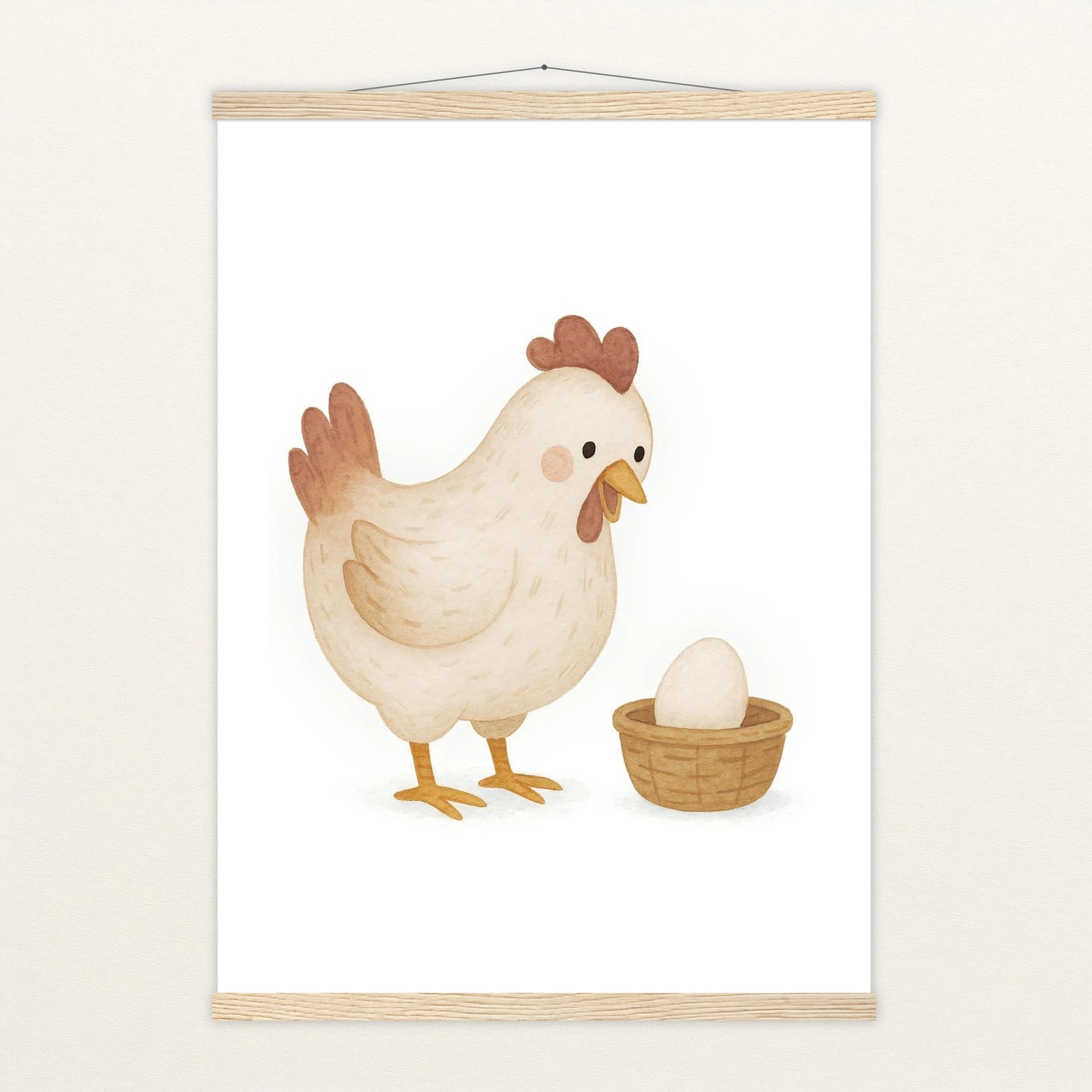 Hanni das Huhn - Motiv: "Ei" Poster mit Leisten von tinylearner