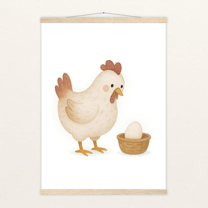 Hanni das Huhn - Motiv: "Ei" Poster mit Leisten von tinylearner
