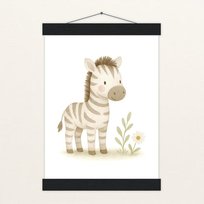 Zinni das Zebra Poster mit Leisten von tinylearner