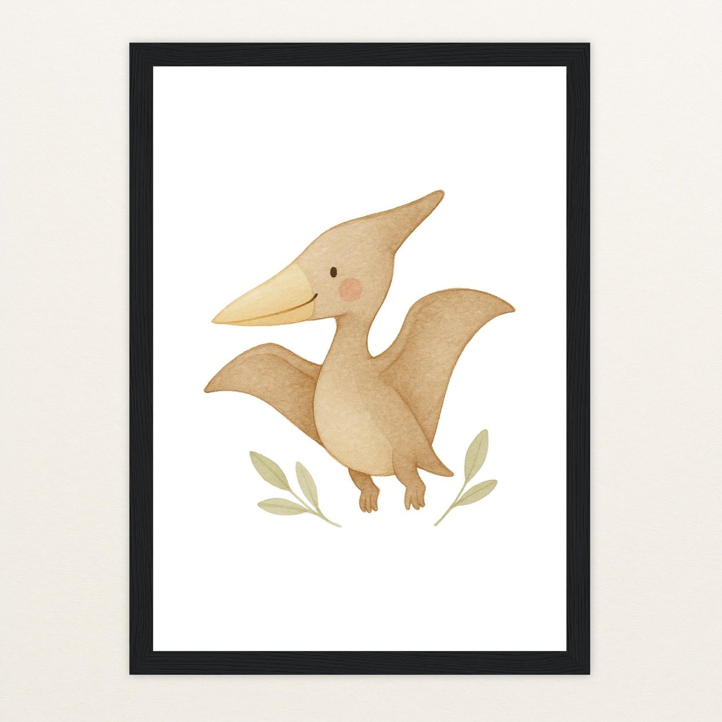Dinosaurier Pteranodon Poster mit Holzrahmen von tinylearner