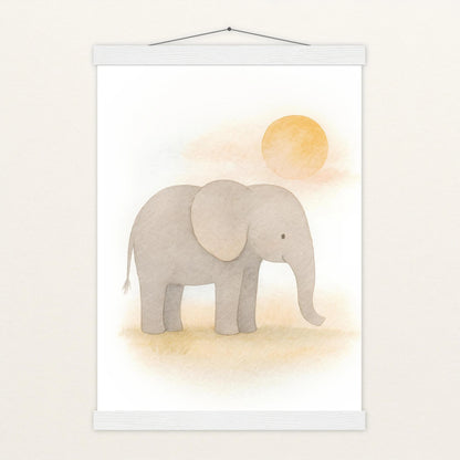 Emil der Elefant - Motiv: "Sonne" Poster mit Leisten von tinylearner