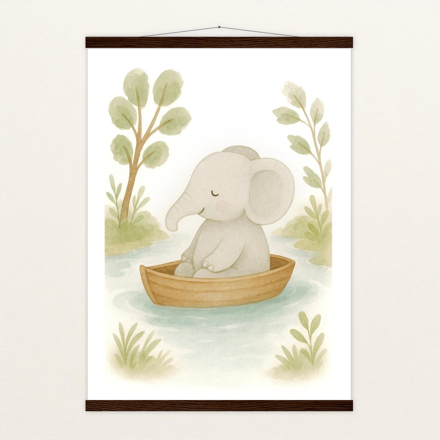 Emil der Elefant - Motiv: "Boot" Poster mit Leisten von tinylearner