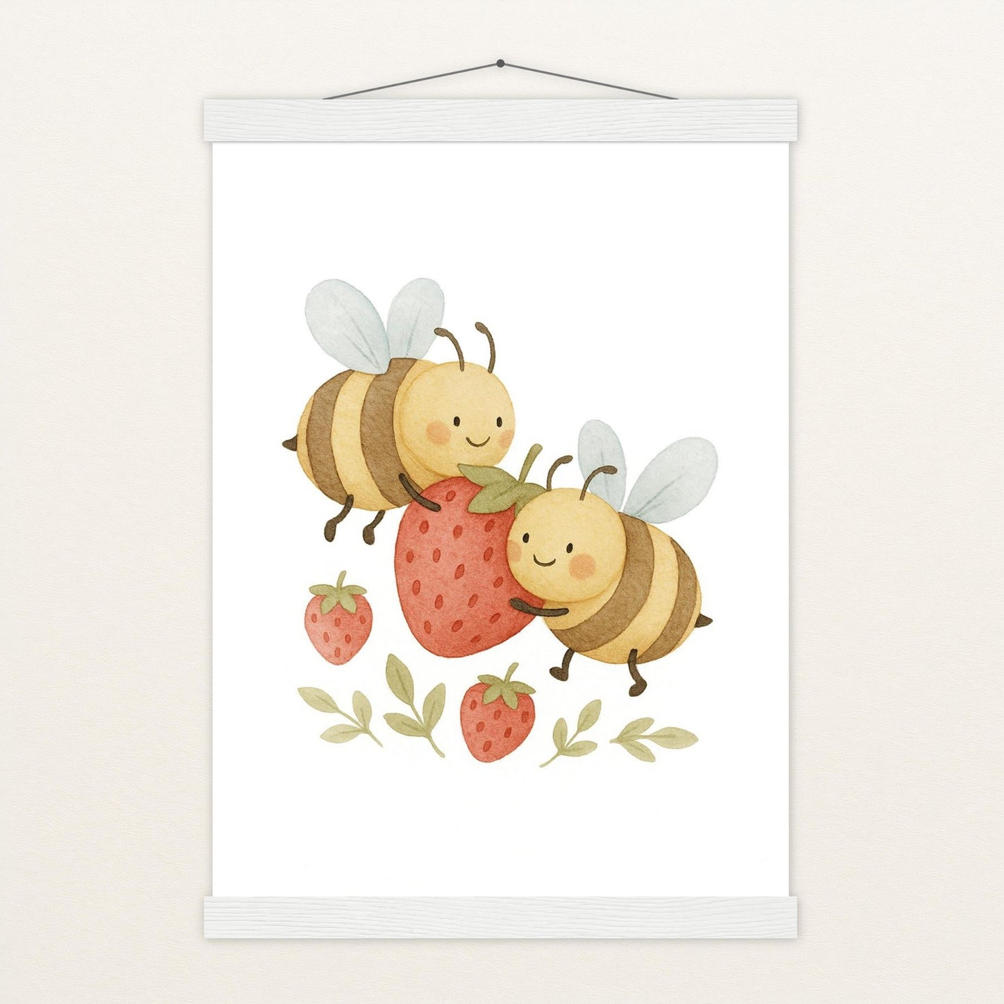 Bibi die Biene - Motiv: "Erdbeere" Poster mit Leisten von tinylearner
