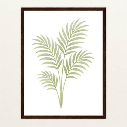Howea-Blatt Poster mit Holzrahmen von tinylearner
