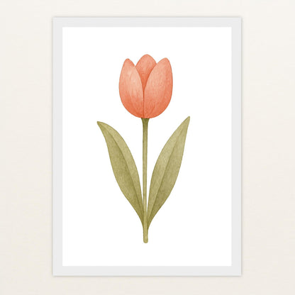 Tulpe Poster mit Holzrahmen von tinylearner