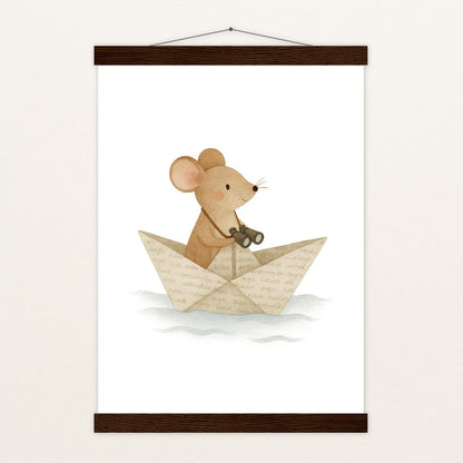 Mimi die Maus - Motiv: "Papierschiff" Poster mit Leisten von tinylearner