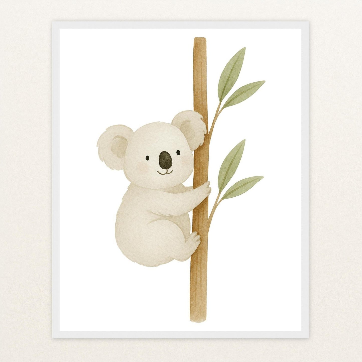 Kori der Koala Poster mit Holzrahmen von tinylearner
