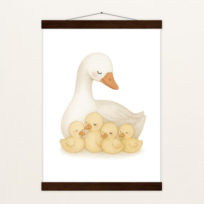 Gusi die Gans - Motiv: "Familie" Poster mit Leisten von tinylearner
