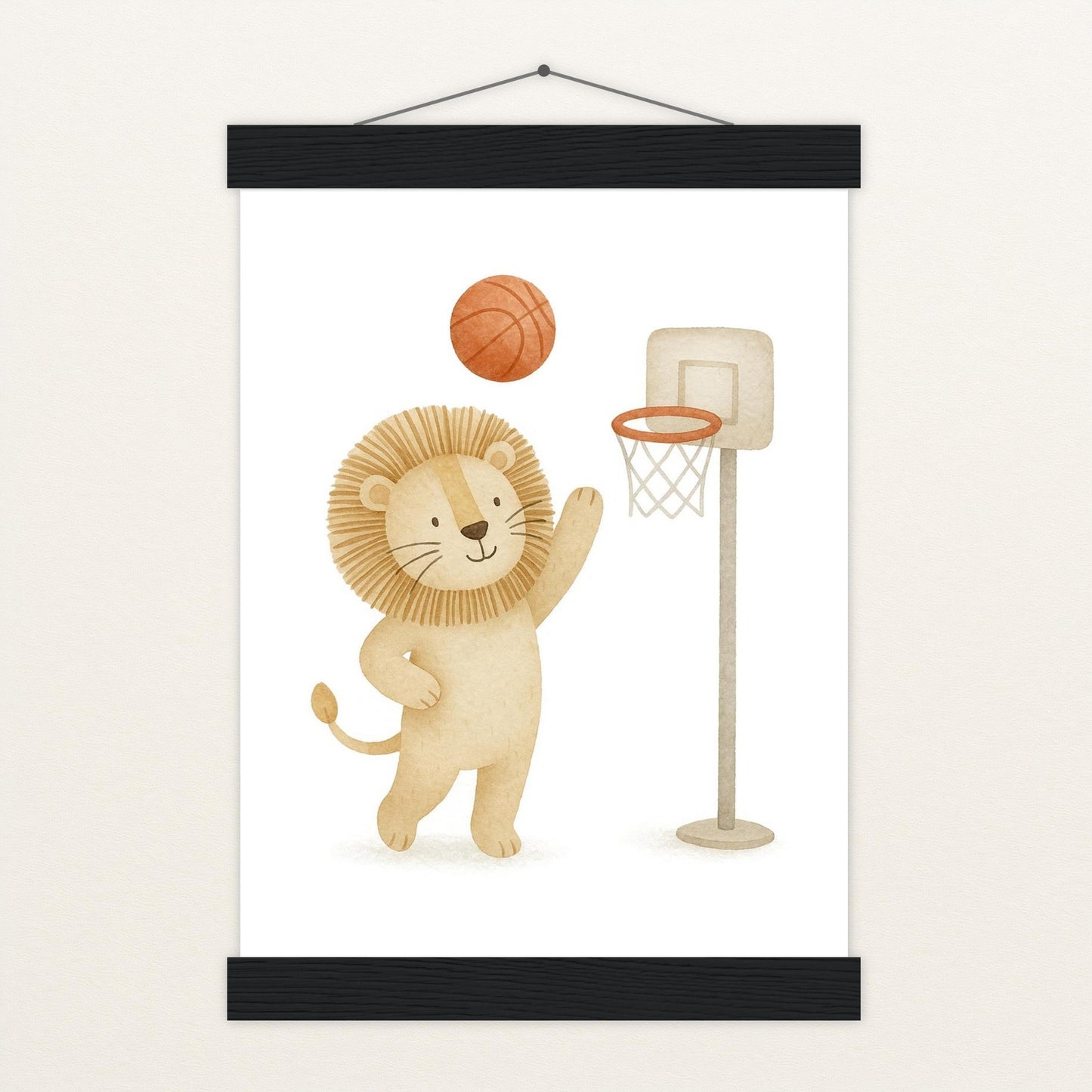 Leo der Löwe - Motiv: "Basketball" Poster mit Leisten von tinylearner