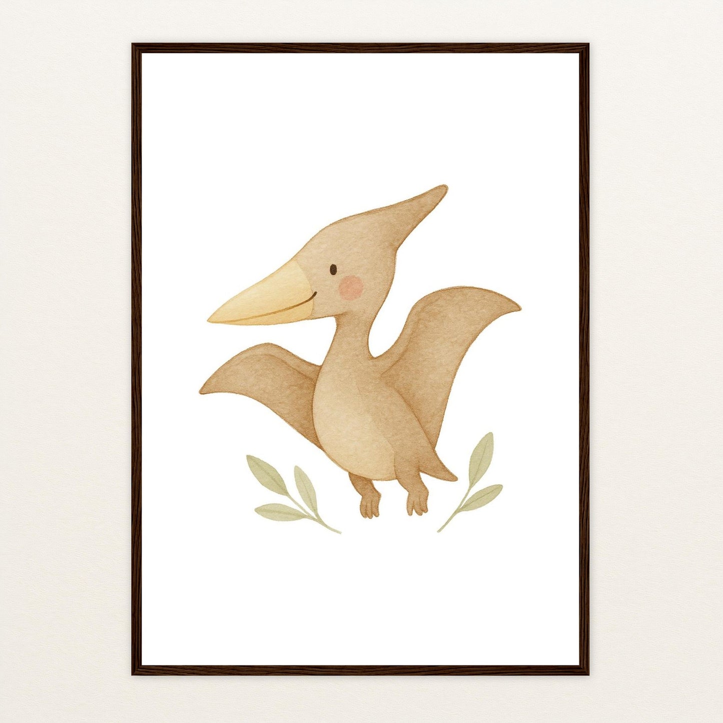 Dinosaurier Pteranodon Poster mit Holzrahmen von tinylearner