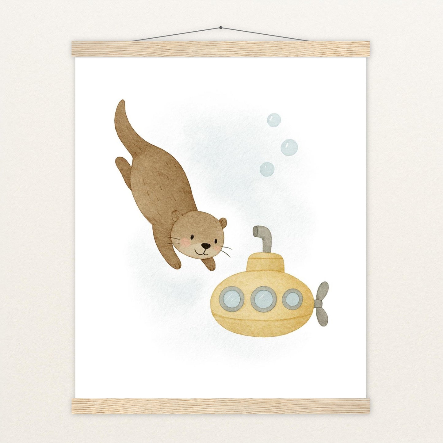 Otti der Otter - Motiv: "U-Boot" Poster mit Leisten von tinylearner