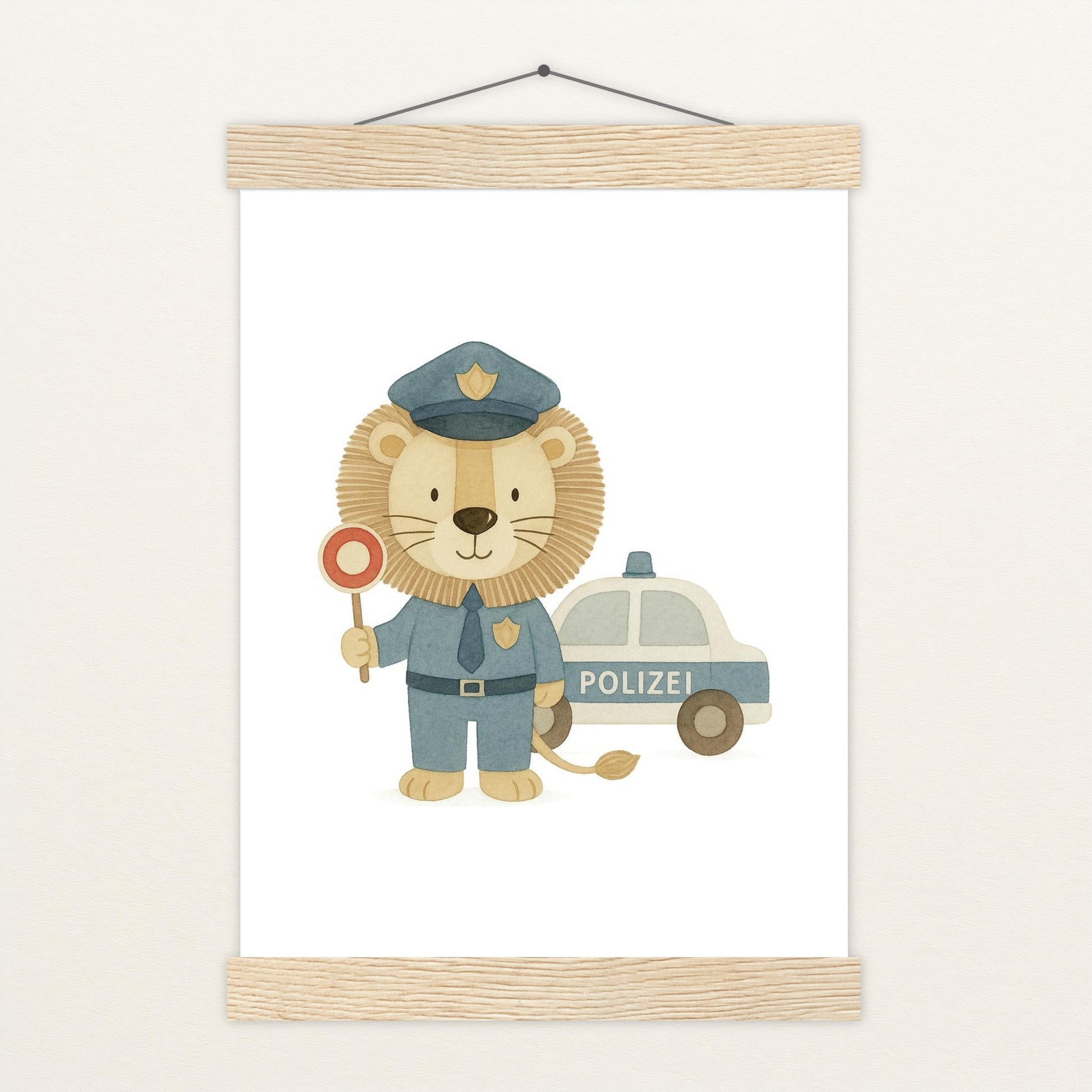 Leo der Löwe - Motiv: "Polizei" Poster mit Leisten von tinylearner