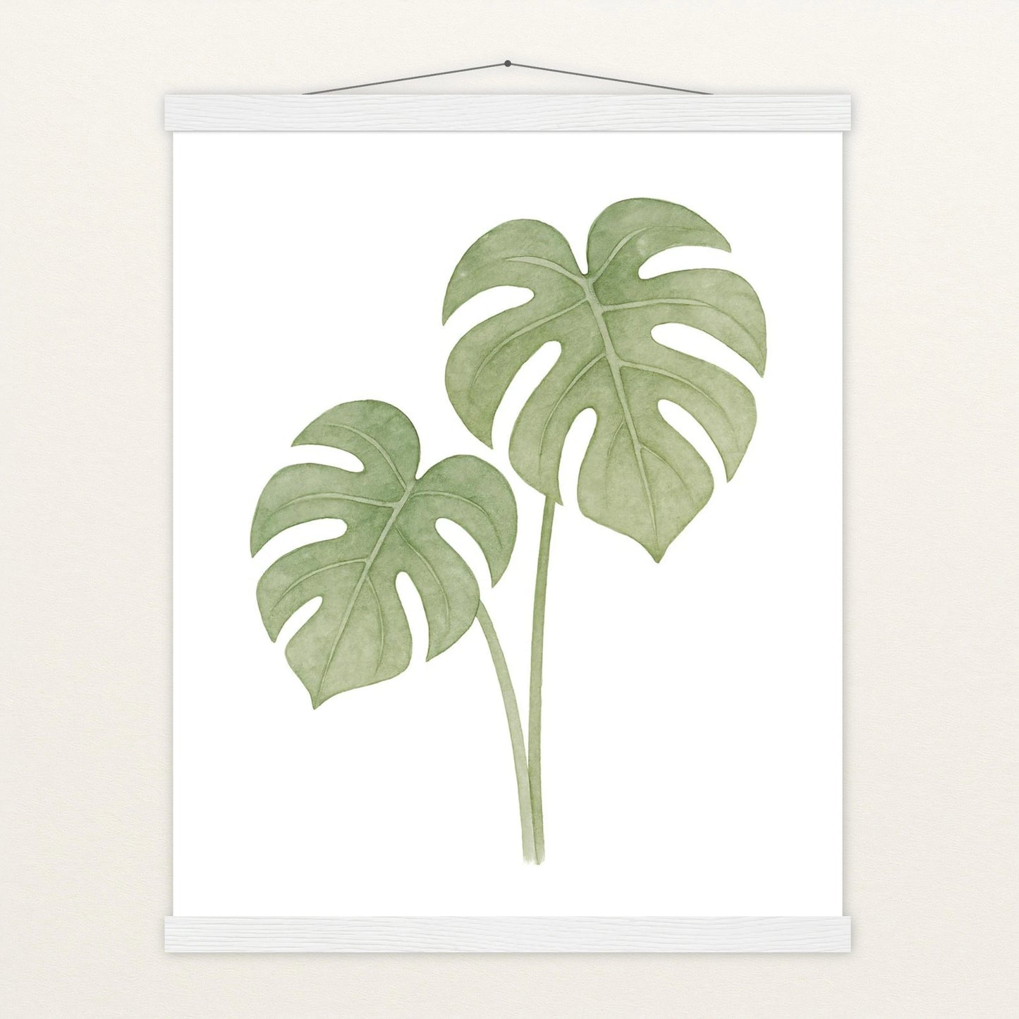 Monstera-Blätter Poster mit Leisten von tinylearner