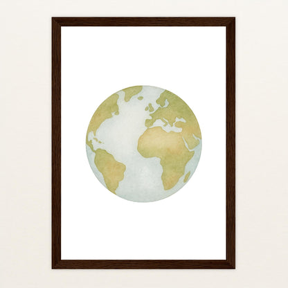 Erde Poster mit Holzrahmen von tinylearner