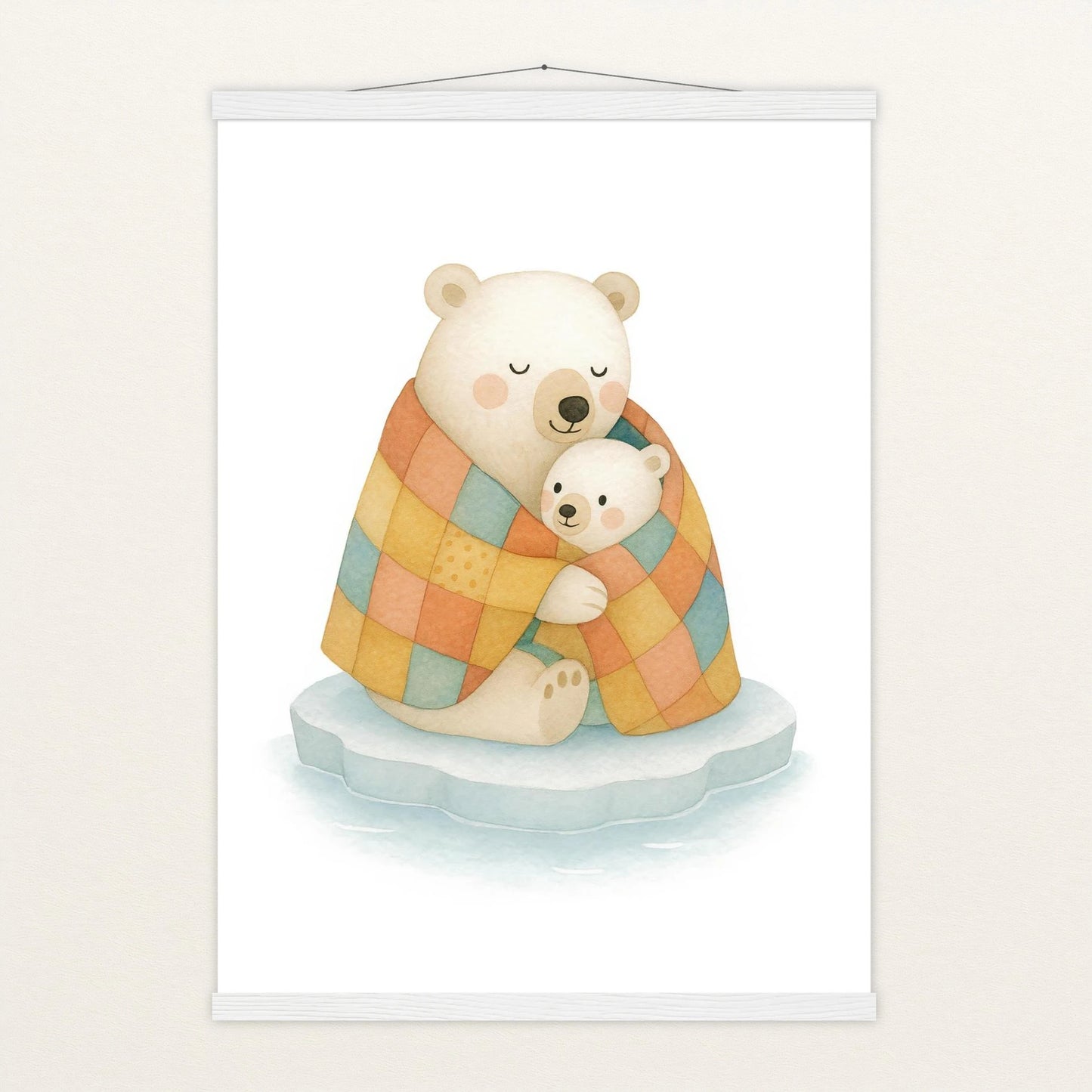 Pummel der Polarbär - Motiv: "Familie" Poster mit Leisten von tinylearner