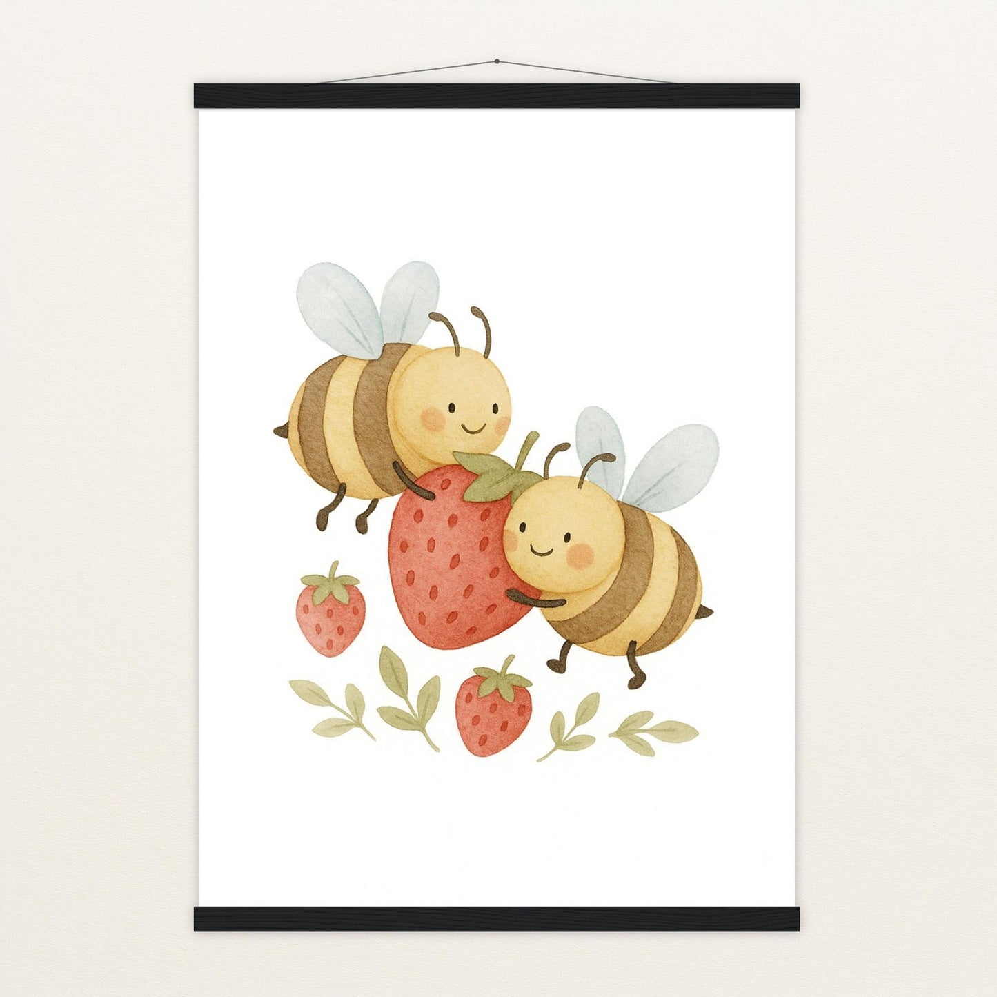 Bibi die Biene - Motiv: "Erdbeere" Poster mit Leisten von tinylearner