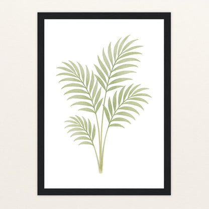 Howea-Blatt Poster mit Holzrahmen von tinylearner
