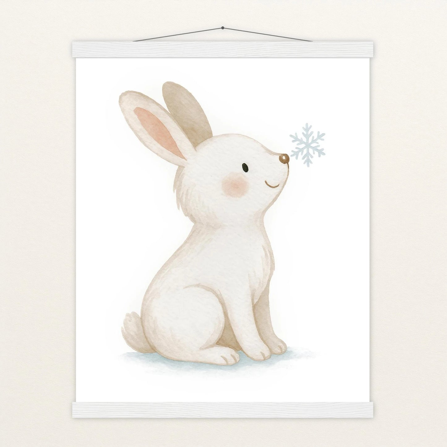 Sina der Schneehase Poster mit Leisten von tinylearner