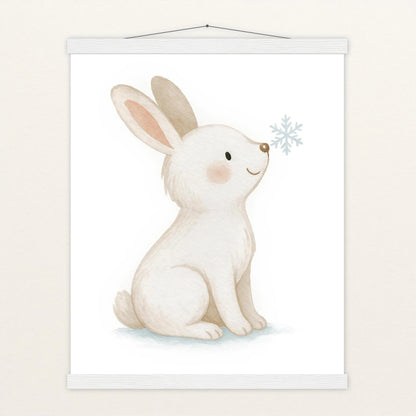 Sina der Schneehase Poster mit Leisten von tinylearner