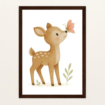 Ria das Reh - Motiv: "Schmetterling" Poster mit Holzrahmen von tinylearner