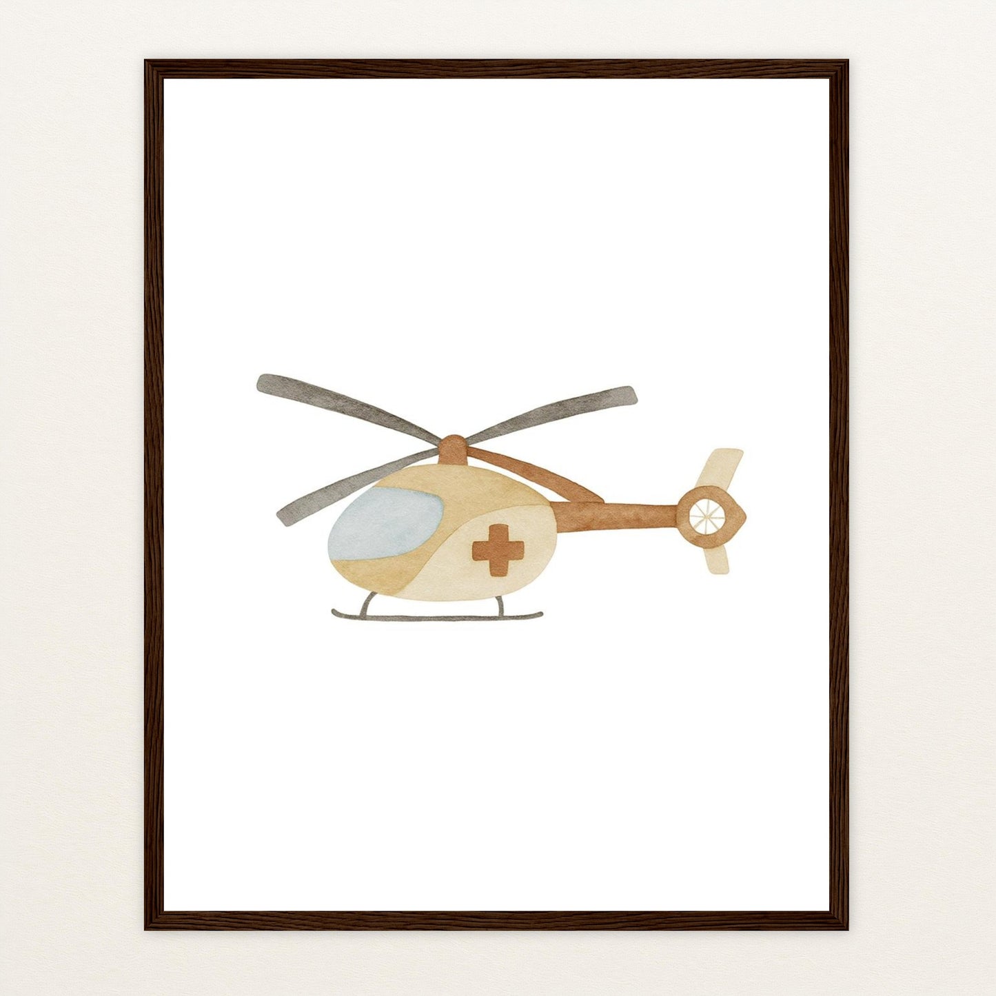 Rettungshubschrauber Poster mit Holzrahmen von tinylearner