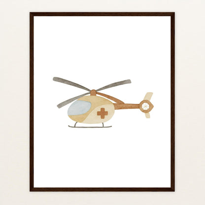 Rettungshubschrauber Poster mit Holzrahmen von tinylearner