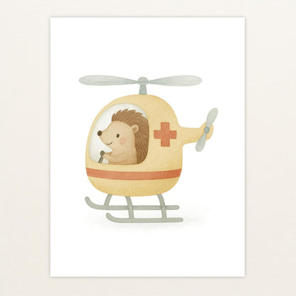Iggi der Igel - Motiv: "Rettungshubschrauber" Poster von tinylearner