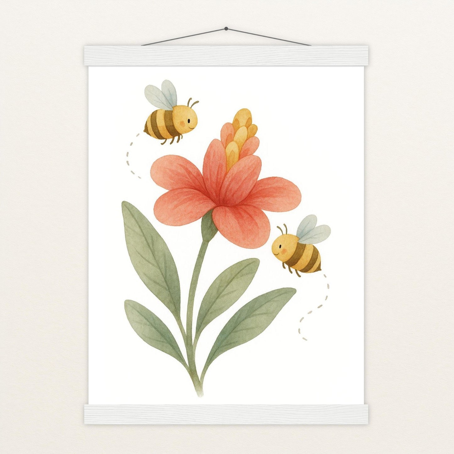 Bibi die Biene - Motiv: "Blume" Poster mit Leisten von tinylearner