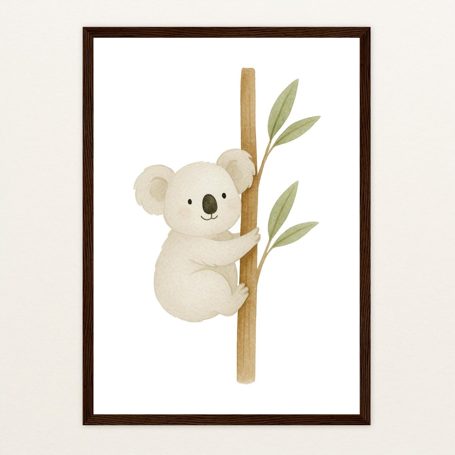 Kori der Koala Poster mit Holzrahmen von tinylearner