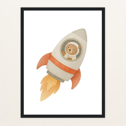 Balu der Bär - Motiv: "Rakete" Poster mit Holzrahmen von tinylearner