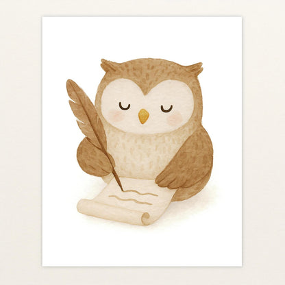 Emmi die Eule - Motiv: "Brief" Poster von tinylearner