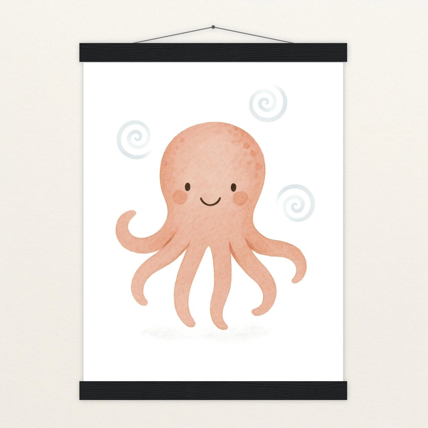 Tilli der Tintenfisch Poster mit Leisten von tinylearner