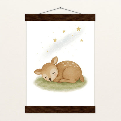 Ria das Reh - Motiv: "Schlafend" Poster mit Leisten von tinylearner
