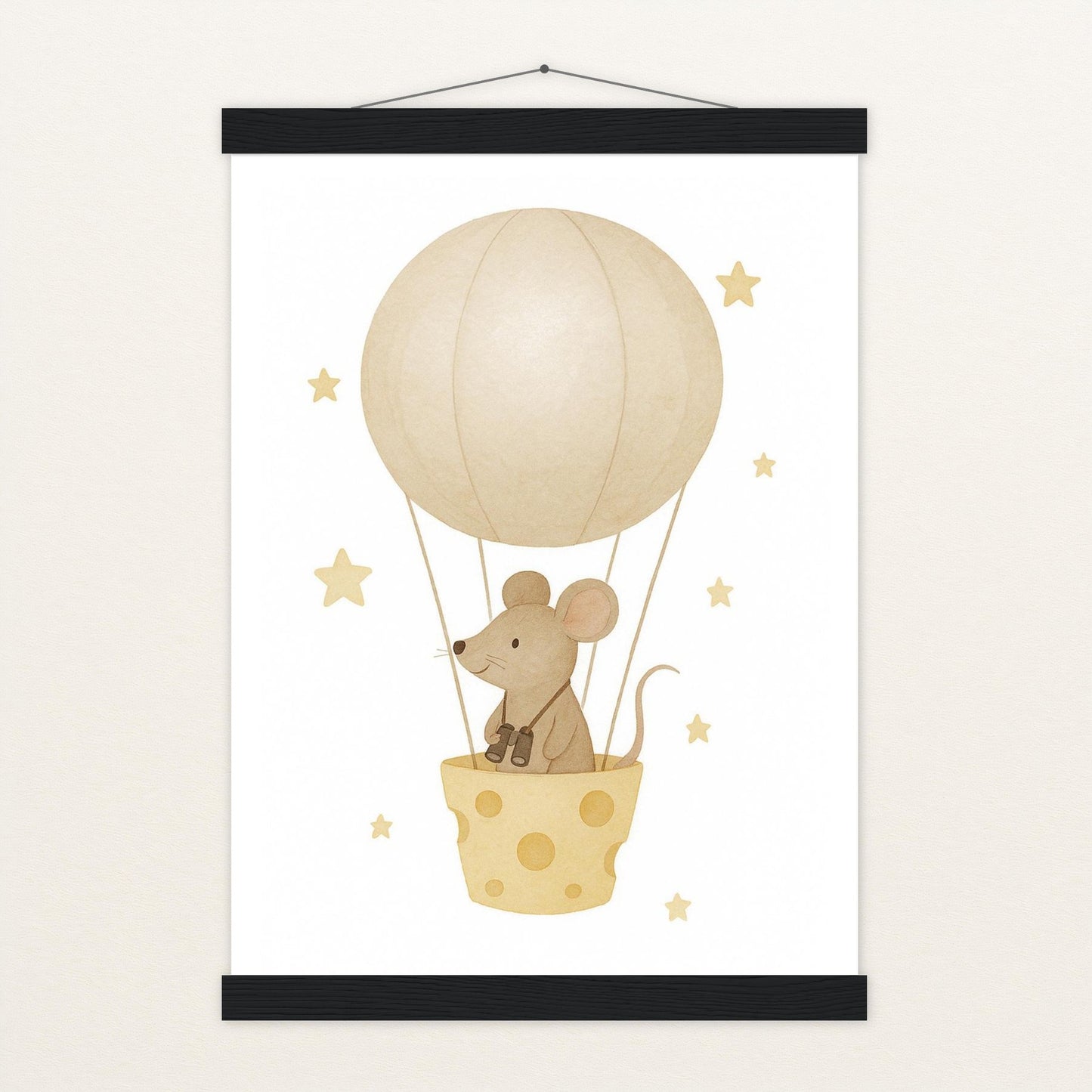 Mimi die Maus - Motiv: "Heißluftballon" Poster mit Leisten von tinylearner